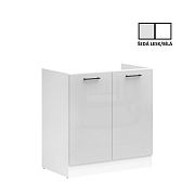 JUNONA TAFLA dřezová skříňka 80 cm, šedý lesk/bílá
