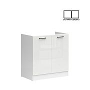 JUNONA TAFLA dřezová skříňka 80 cm, bílá/bílá křída lesk