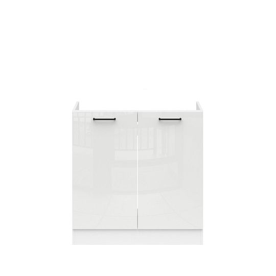 JUNONA TAFLA dřezová skříňka 80 cm, bílá/bílá křída lesk