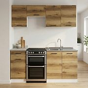 Kuchyň JUNONA 170 cm, bez pracovní desky, bílá/dub delano světlý