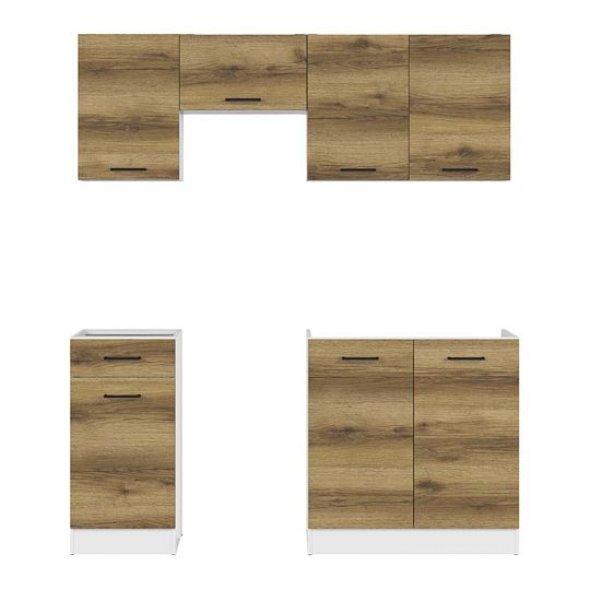 Kuchyň JUNONA 170 cm, bez pracovní desky, bílá/dub delano světlý