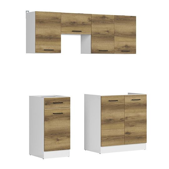 Kuchyň JUNONA 170 cm, bez pracovní desky, bílá/dub delano světlý