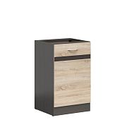 JUNONA skříňka 50 cm, levá, wenge/dub sonoma