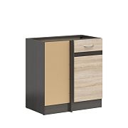 JUNONA rohová skříňka 100 cm, levá, wenge/dub sonoma