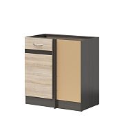 JUNONA rohová skříňka 100 cm, pravá, wenge/dub sonoma