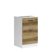 JUNONA skříňka 50 cm, pravá, bílá/dub delano světlý