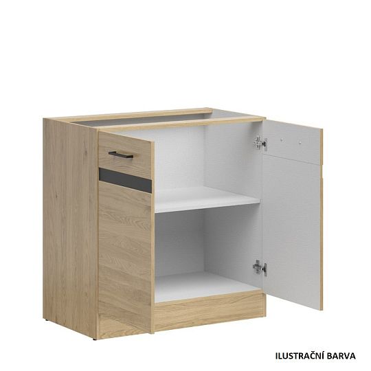 JUNONA skříňka 80 cm, bílá/dub delano světlý