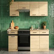 Kuchyň JUNONA 170 cm, bez pracovní desky, dub bernstein