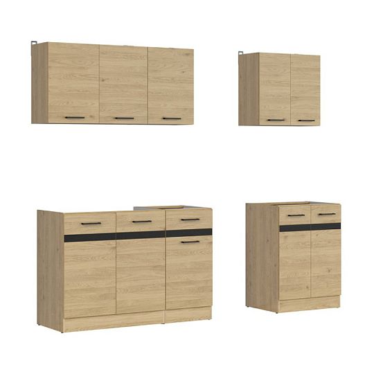 Kuchyň JUNONA 180 cm, verze A, bez pracovní desky, dub bernstein