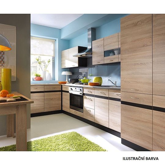 JUNONA skříňka rohová 100 cm, levá, dub bernstein