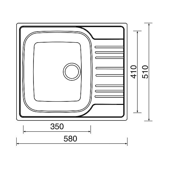 SINKS STAR 580 nerezový dřez, horní otočný, matný