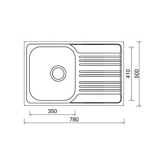 SINKS STAR 780 nerezový dřez, horní otočný, matný