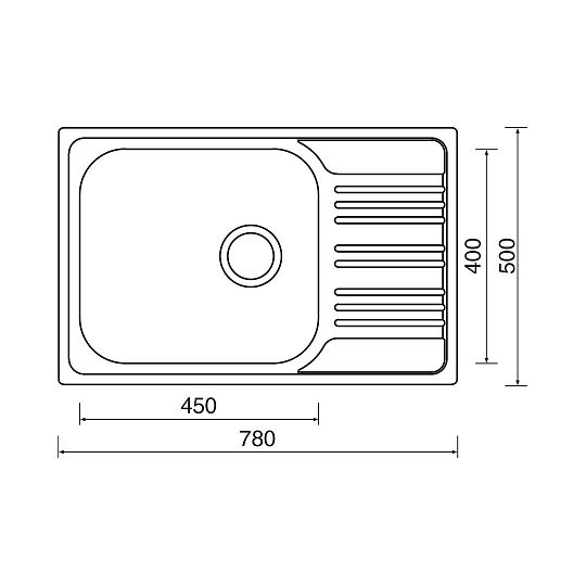 SINKS STAR 780 XXL nerezový dřez, horní otočný, matný
