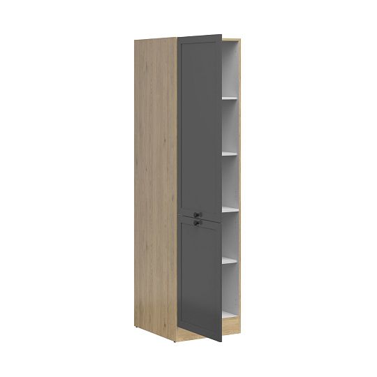 JUNONA potravinová skříňka 50 cm, levá, dub bernstein/grafit