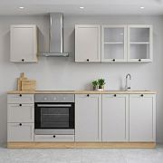 Kuchyň JUNONA 220 cm, verze 2, bez pracovní desky, dub berstein/kašmír