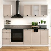 Kuchyň JUNONA 220 cm, verze 2, bez pracovní desky, bílá/kašmír