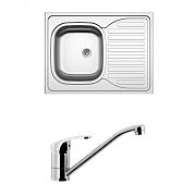 SET SINKS 800 nerezový dřez + baterie, mat/chrom