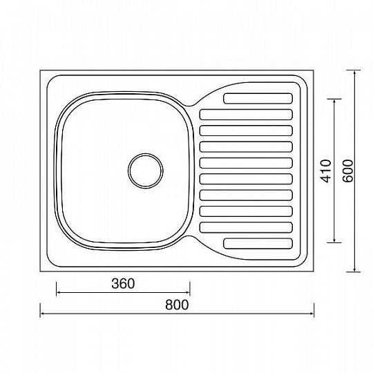 SET SINKS 800 nerezový dřez + baterie, mat/chrom