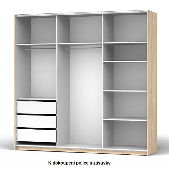 COLIN Korpus skříně SZF/220 Dub sonoma/tmavá lišta grafit