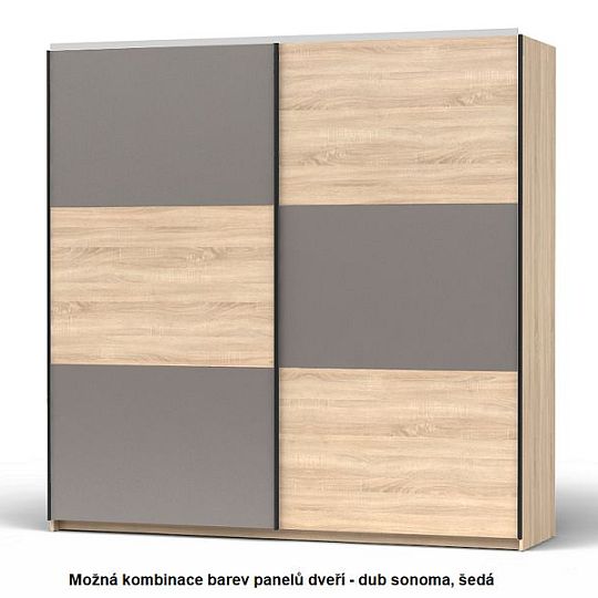 COLIN Korpus skříně SZF/220 Dub sonoma/tmavá lišta grafit