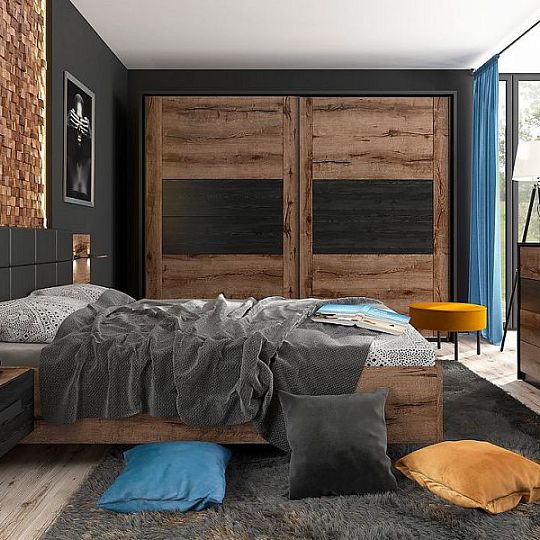 KASSEL komoda KOM1D5S, dub monastery/dub černý