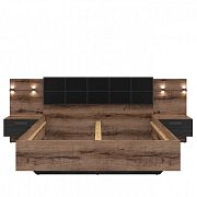 KASSEL postel 160 cm + noční stolky, dub monastery/dub černý