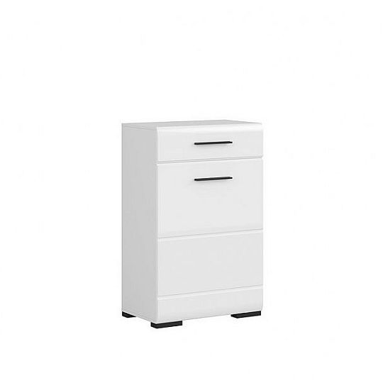 Fever komoda KOM1D1S/10/6, bílý lesk/bílá