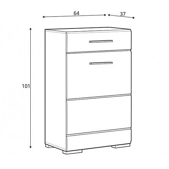 Fever komoda KOM1D1S/10/6, bílý lesk/bílá
