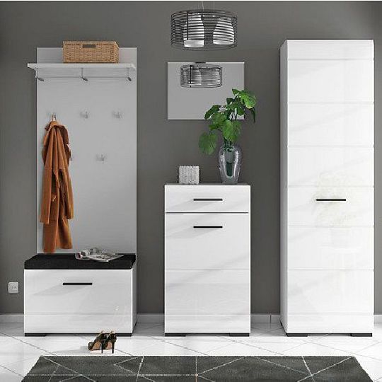 Fever komoda KOM1D1S/10/6, bílý lesk/bílá