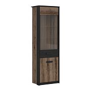 KASSEL vitrína REG1D1W, dub monastery/dub černý