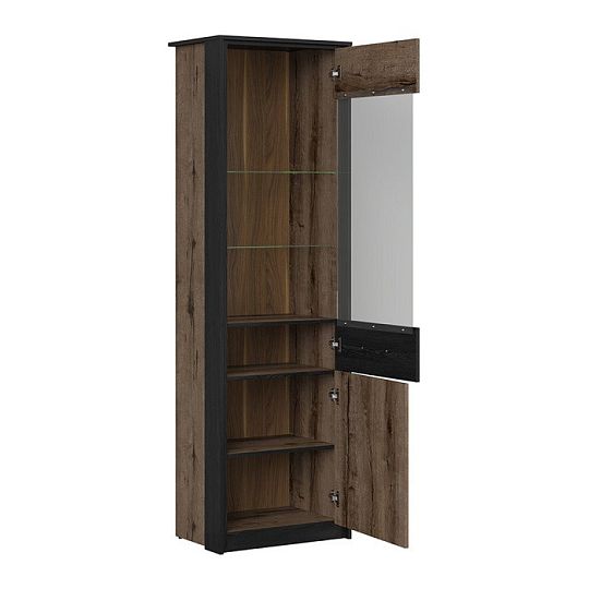 KASSEL vitrína REG1D1W, dub monastery/dub černý