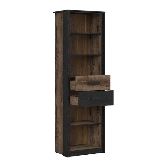 KASSEL regál REG2S, dub monastery/dub černý