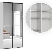 FLEX šatní skříň 120/92, bílá/zrcadlo