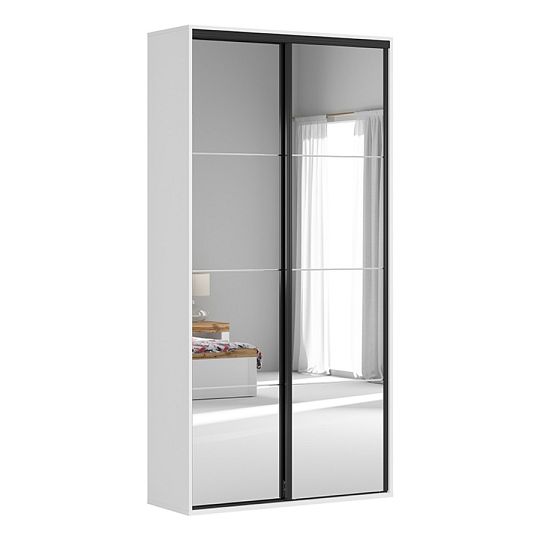 FLEX šatní skříň 120/92, bílá/zrcadlo