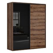 FLEX šatní skříň 200/96, dub monastery/černý lesk