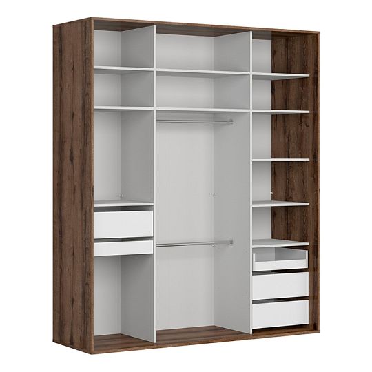 FLEX šatní skříň 200/96, dub monastery/černý lesk