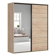 FLEX šatní skříň 200/98, dub sonoma/zrcadlo