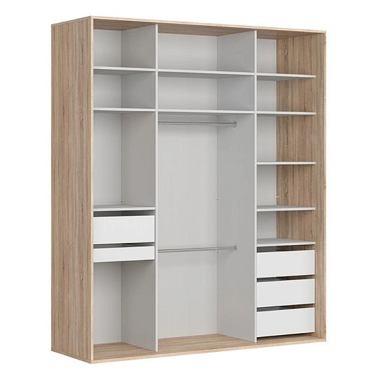 FLEX šatní skříň 200/98, dub sonoma/zrcadlo