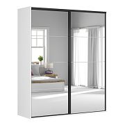 FLEX šatní skříň 200/90, bílá/zrcadlo