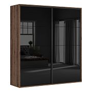 FLEX šatní skříň 220/104, dub monastery/černý lesk