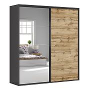 FLEX šatní skříň 220/136, grafit/dub wotan