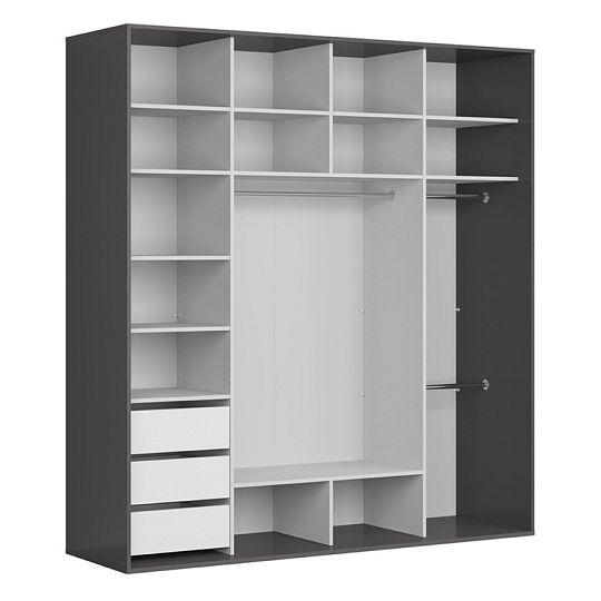 FLEX šatní skříň 220/136, grafit/dub wotan