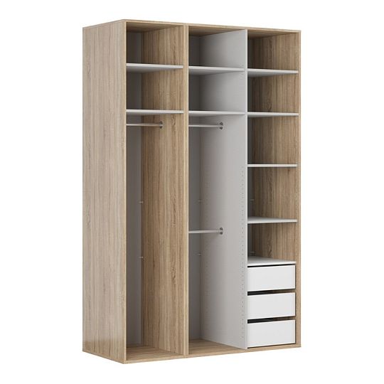 FLEX šatní skříň 150/125, dub sonoma/zrcadlo