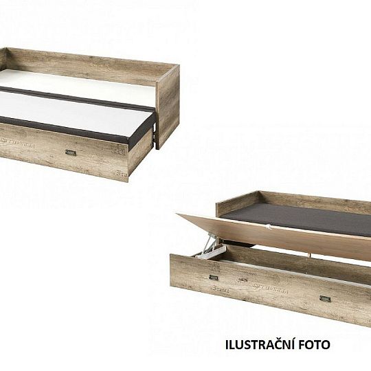 TETRIX postel 80 cm, sestava, bílý lesk/Modone 9702