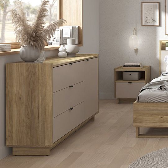 DALVA komoda KOM1D3S, dub mauvella/kashmir