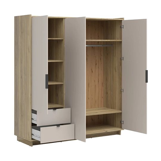 DALVA šatní skříň SZF3D2S, dub mauvella/kashmir