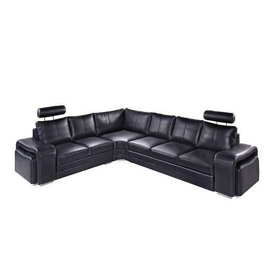 Enrico 2-Roh-3 Rohová sedací souprava pravá, kůže S 16 černá