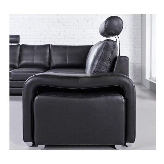 Enrico 2-Roh-3 Rohová sedací souprava pravá, kůže S 16 černá