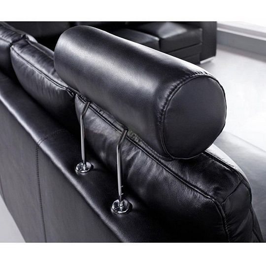 Enrico 2-Roh-3 Rohová sedací souprava pravá, kůže S 16 černá