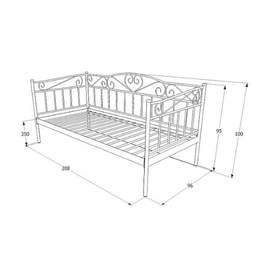 BIRMA kovová postel 90 cm, bílá